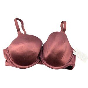 Auden Women's Size 36DD Nursing Bra T-Shirt Full Coverage Burgundy Mist New